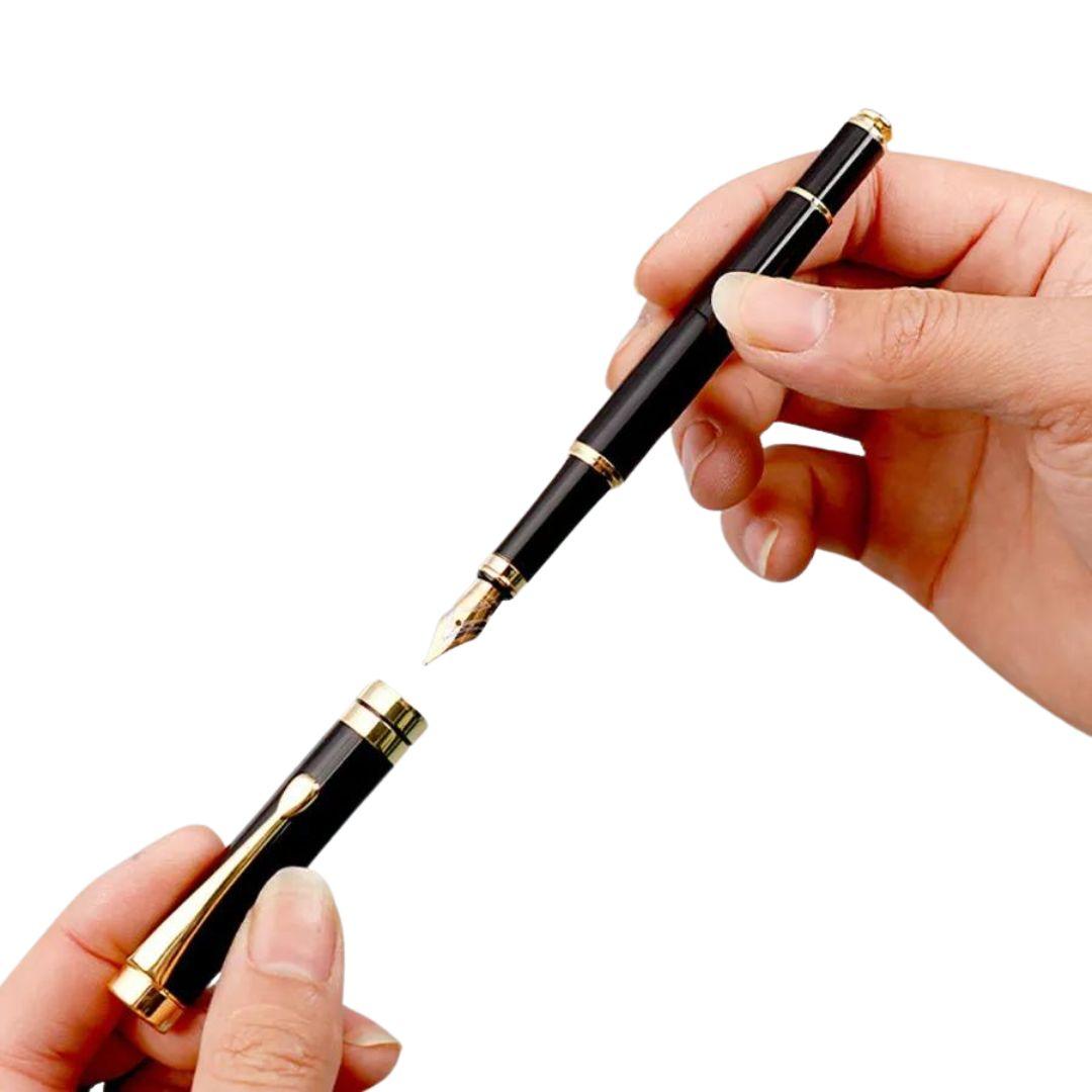 Caneta Tinteiro Golden Obsidian Personalizada - Zerifo
