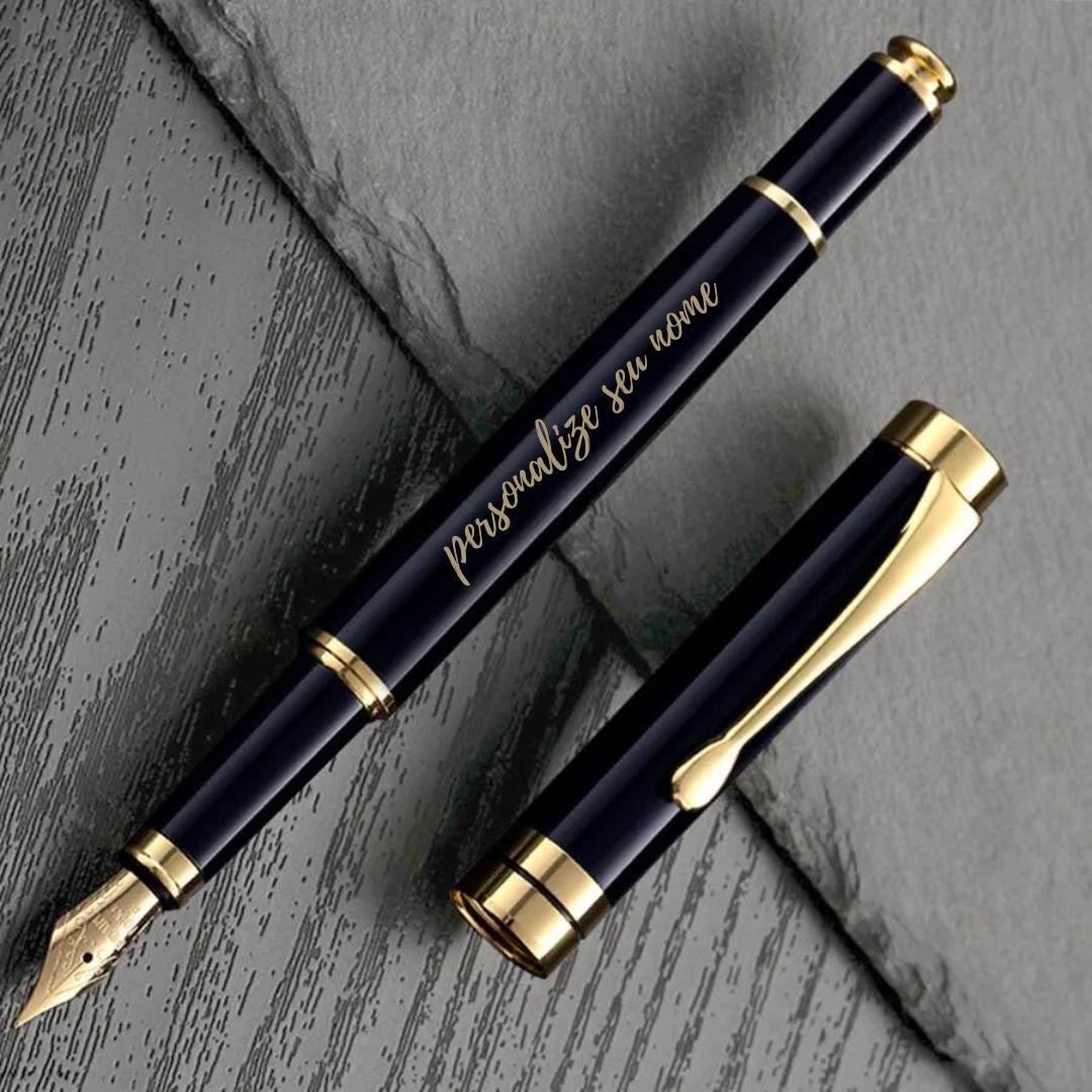 Caneta Tinteiro Golden Obsidian Personalizada - Zerifo