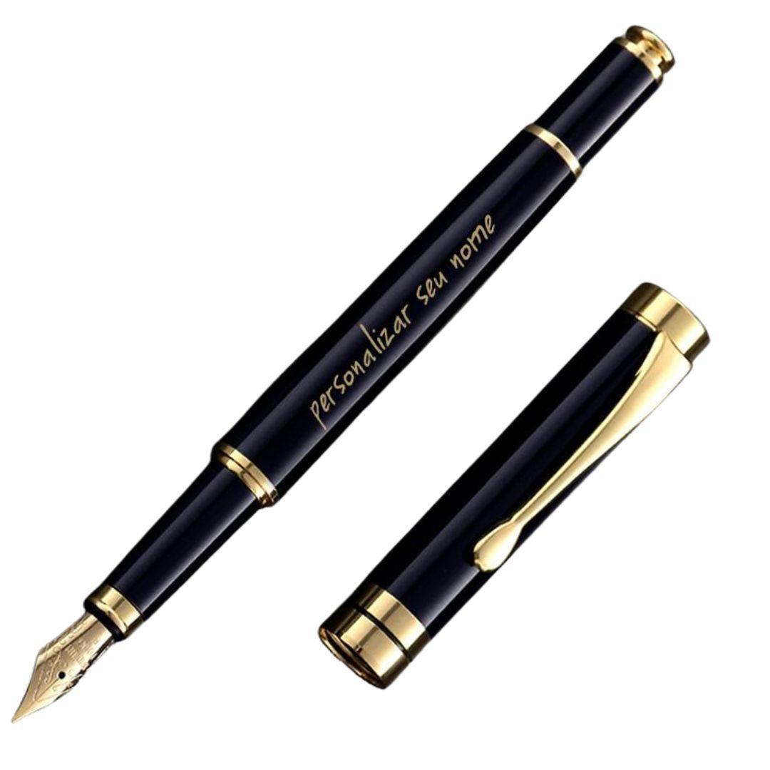 Caneta Tinteiro Golden Obsidian Personalizada - Zerifo