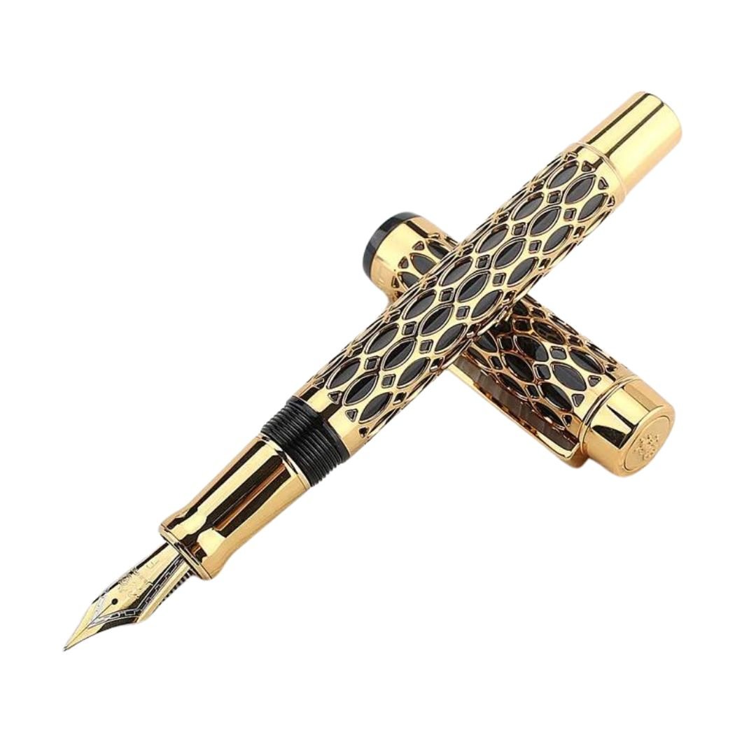 Caneta Tinteiro Luxo Dourado - Zerifo
