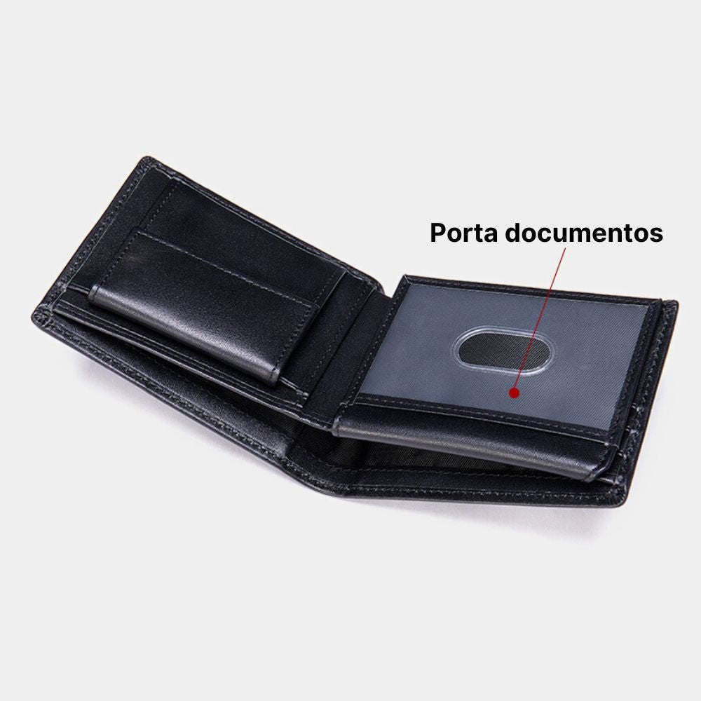 Carteira Masculina de Couro Casual Brocks - Zerifo