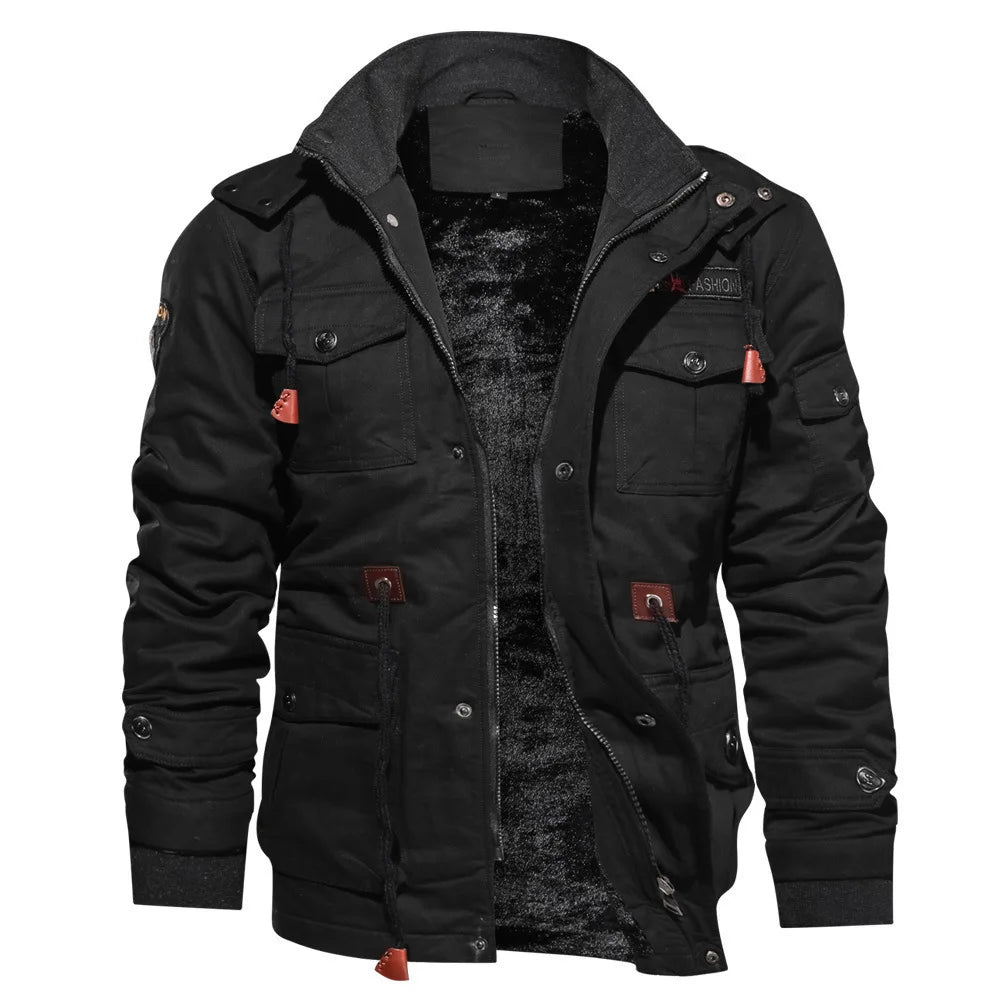 Jaqueta Masculina de Inverno em Couro Legítimo - FurCraft - Zerifo