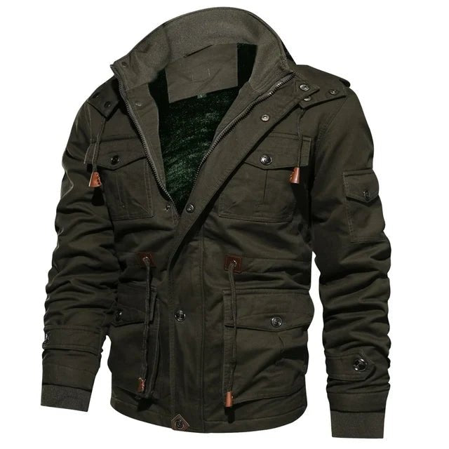 Jaqueta Masculina de Inverno em Couro Legítimo - FurCraft - Zerifo