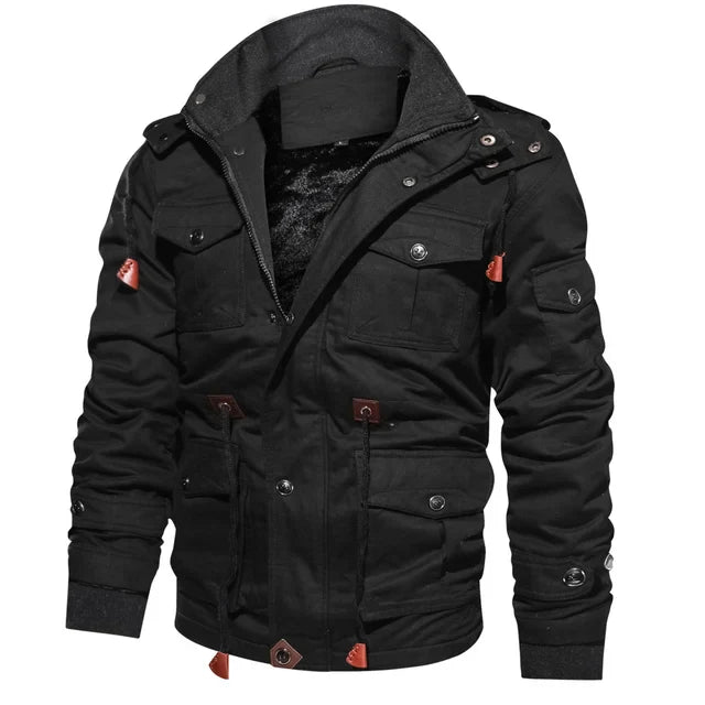 Jaqueta Masculina de Inverno em Couro Legítimo - FurCraft - Zerifo
