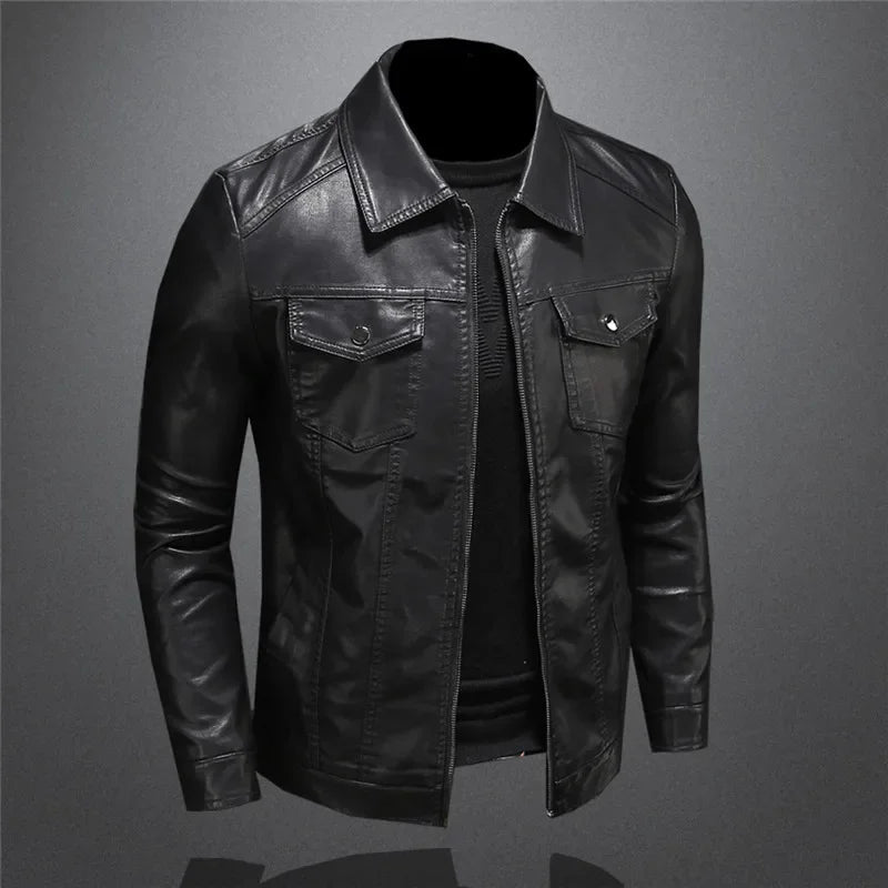 Jaqueta Masculina de Inverno em Couro Legítimo - Timeless Tailor - Zerifo