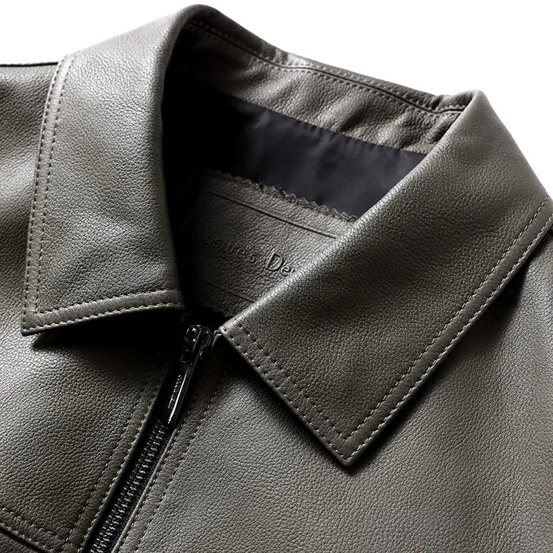 Jaqueta Masculina de Inverno em Couro Legítimo - Vintago - Zerifo