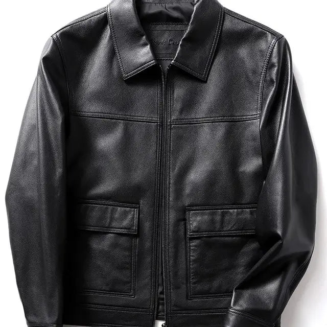 Jaqueta Masculina de Inverno em Couro Legítimo - Vintago - Zerifo