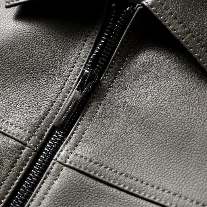 Jaqueta Masculina de Inverno em Couro Legítimo - Vintago - Zerifo