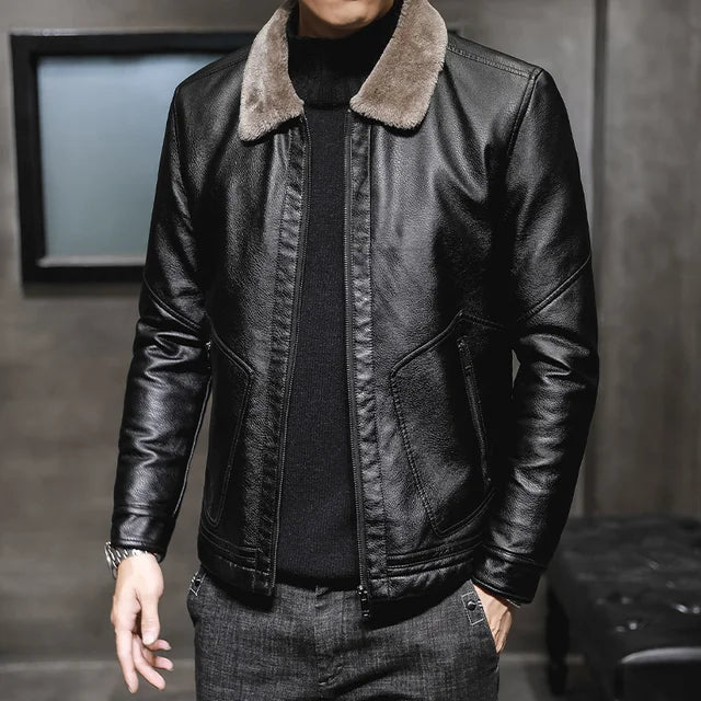 Jaqueta Masculina de Inverno em Couro - Pelure Luxe - Zerifo