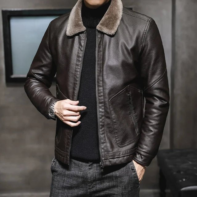 Jaqueta Masculina de Inverno em Couro - Pelure Luxe - Zerifo