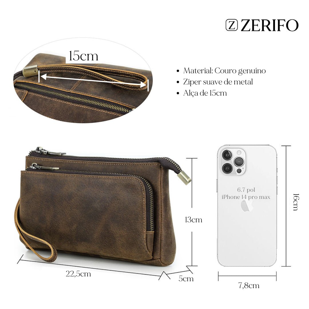 Necessaire de Couro Voyage Slim - Zerifo
