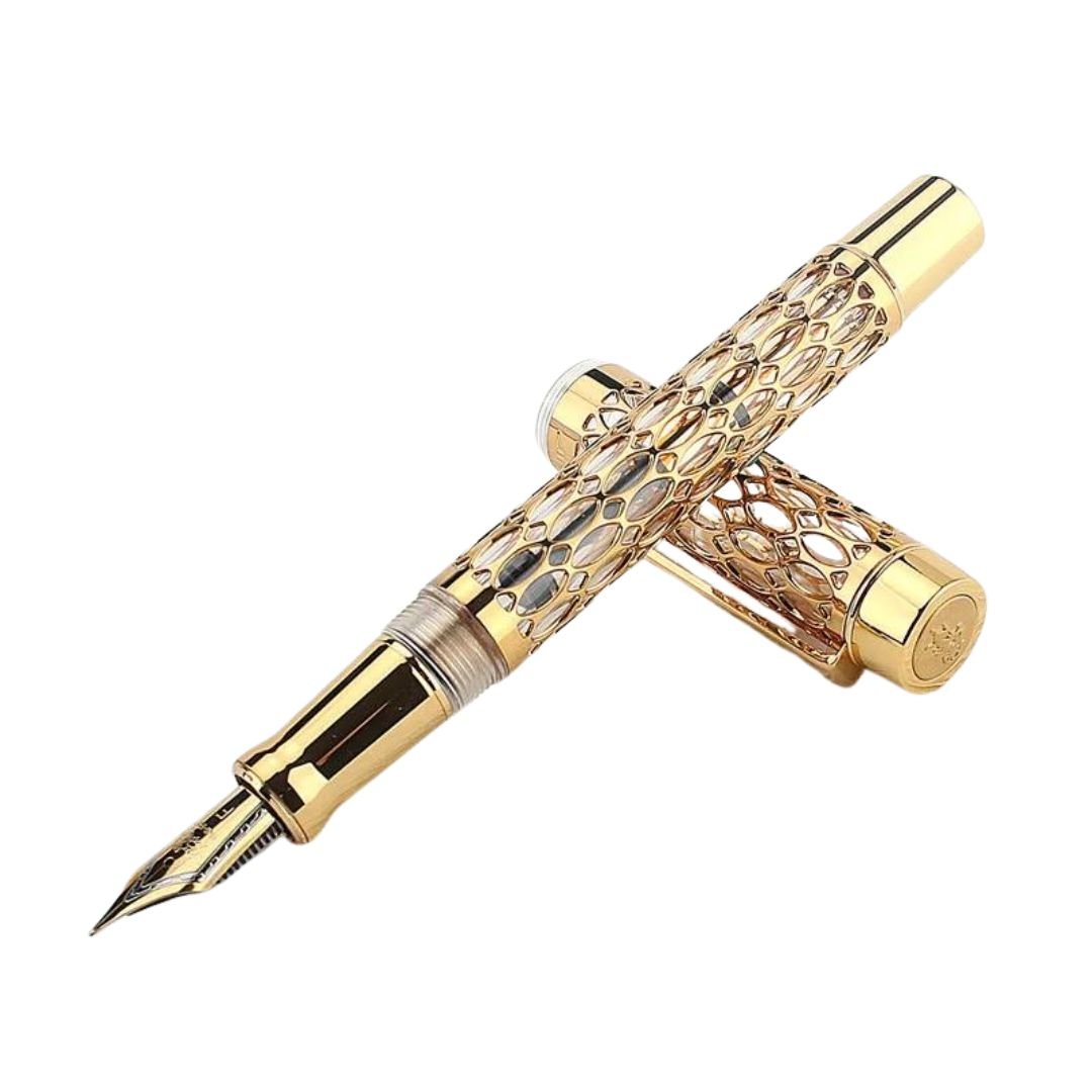 Caneta Tinteiro Luxo Dourado - Zerifo