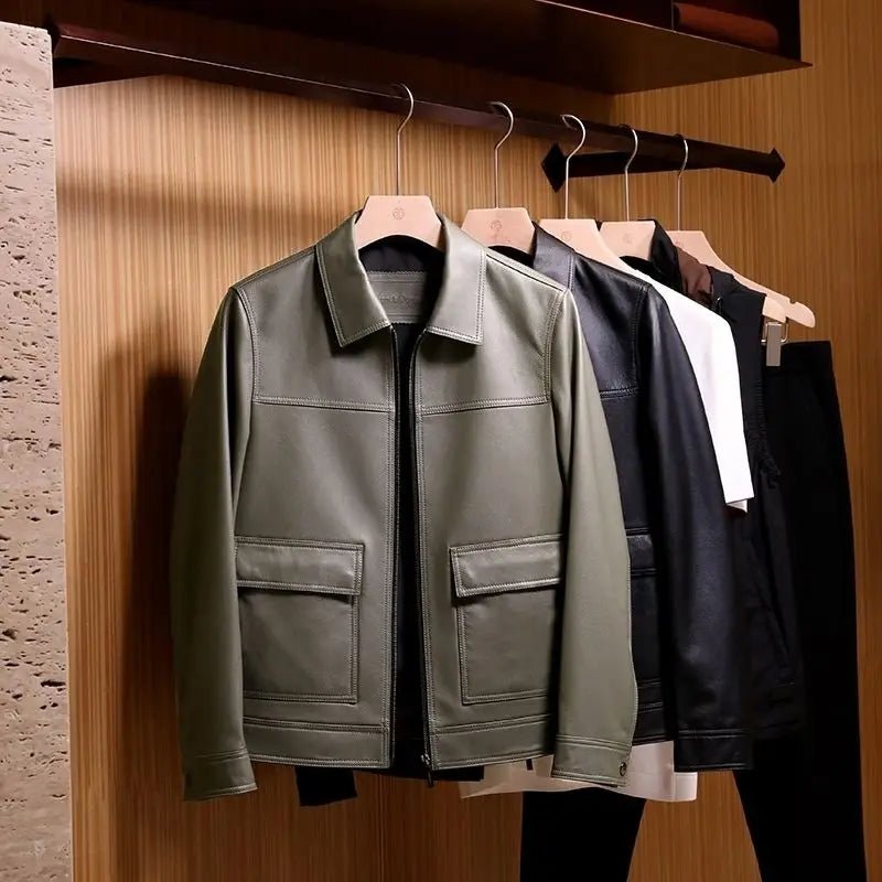 Jaqueta Masculina de Inverno em Couro Legítimo - Vintago - Zerifo
