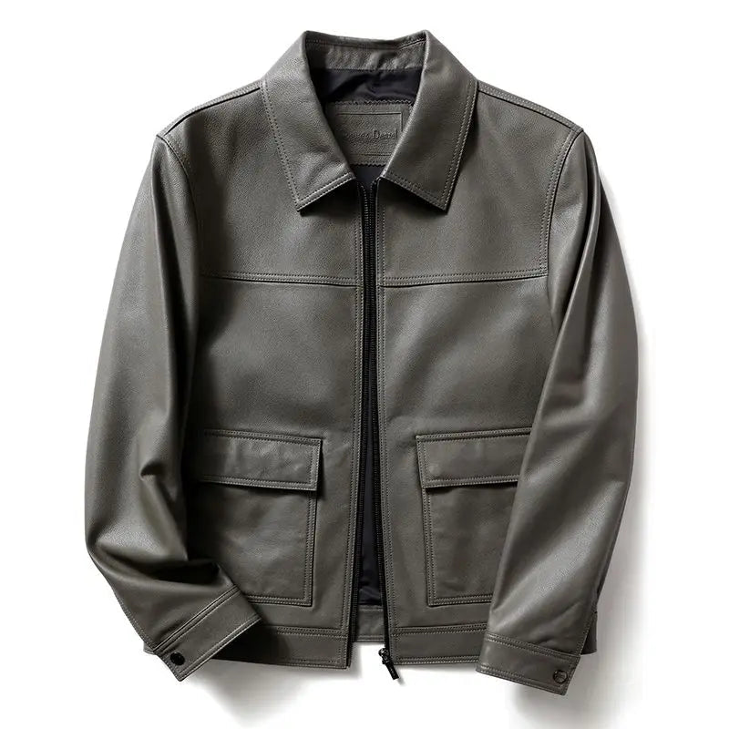 Jaqueta Masculina de Inverno em Couro Legítimo - Vintago - Zerifo