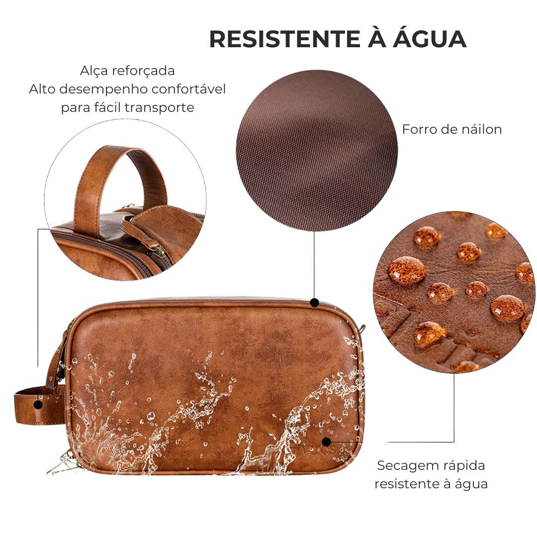 Necessaire de Viagem em Couro - Zerifo