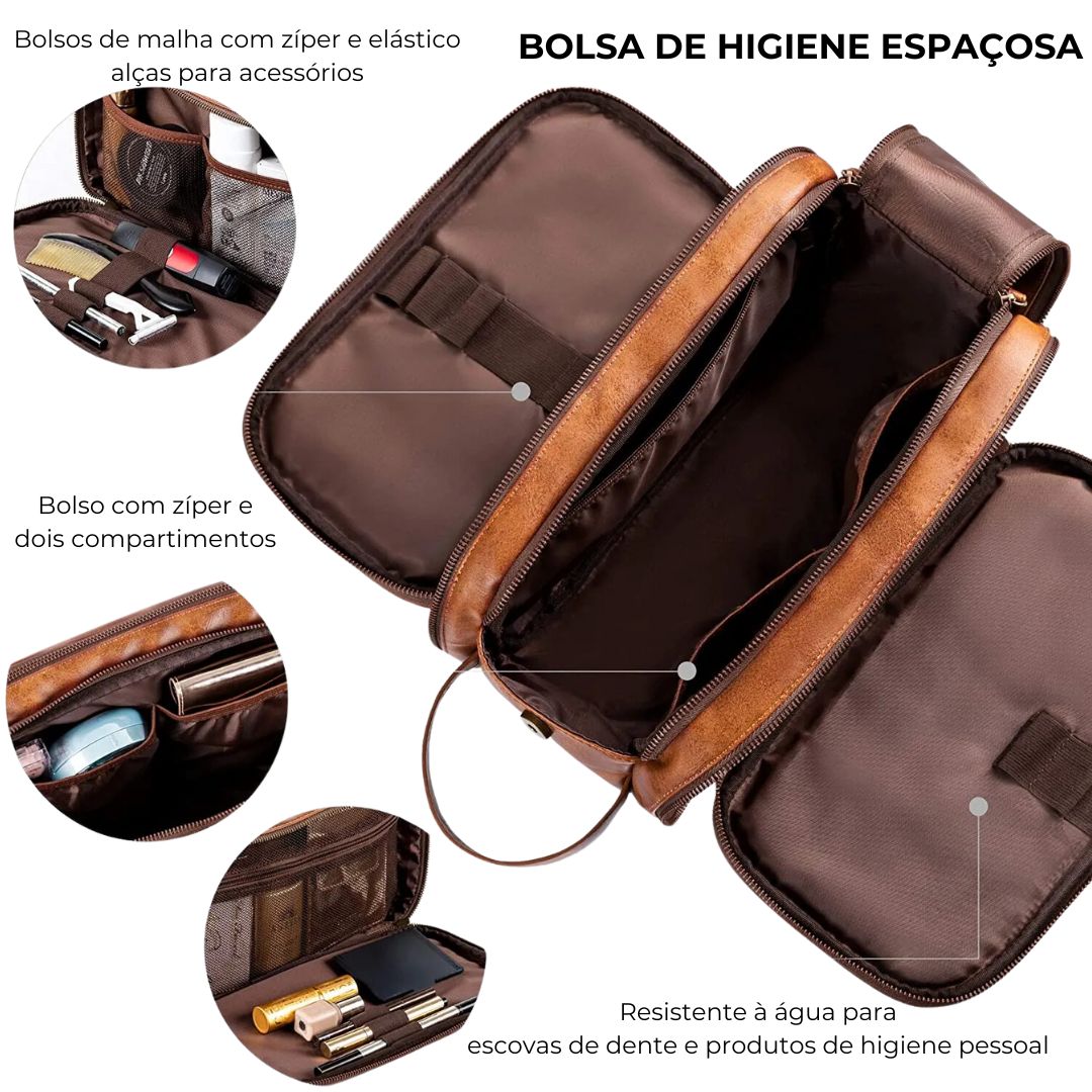Necessaire de Viagem em Couro - Zerifo